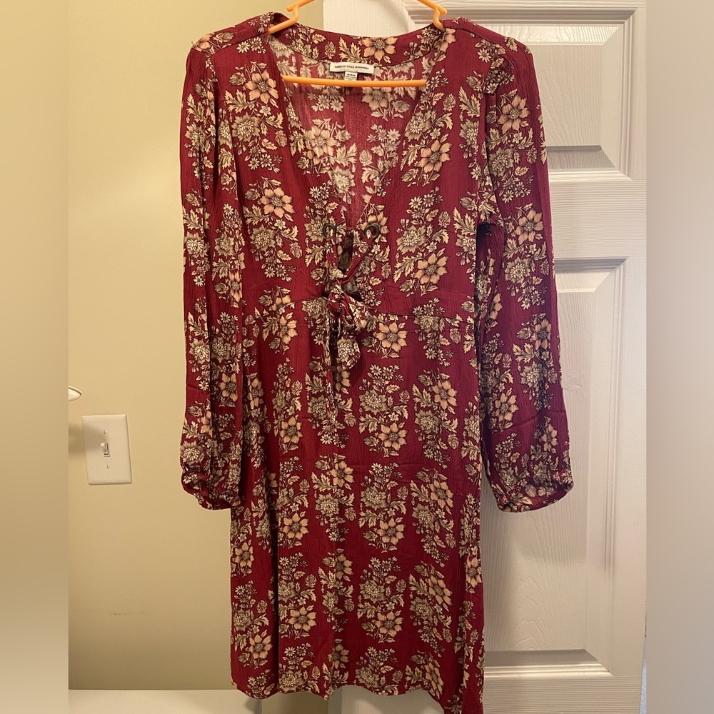 American Eagle Long-sleeved Flower Sundress